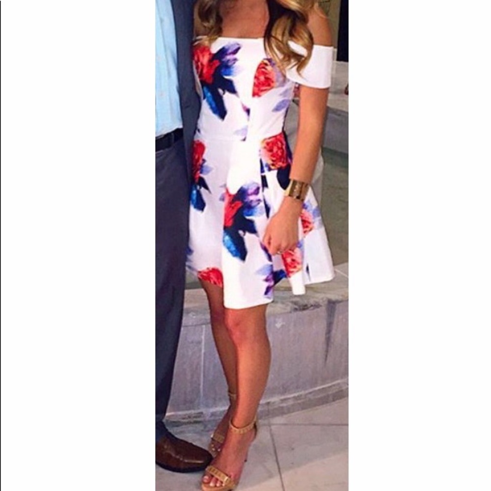 White dress with flowers